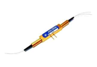 High Speed 1×1 Fiber Optical Single Stage Switch: 100ns, 18dB On/Off